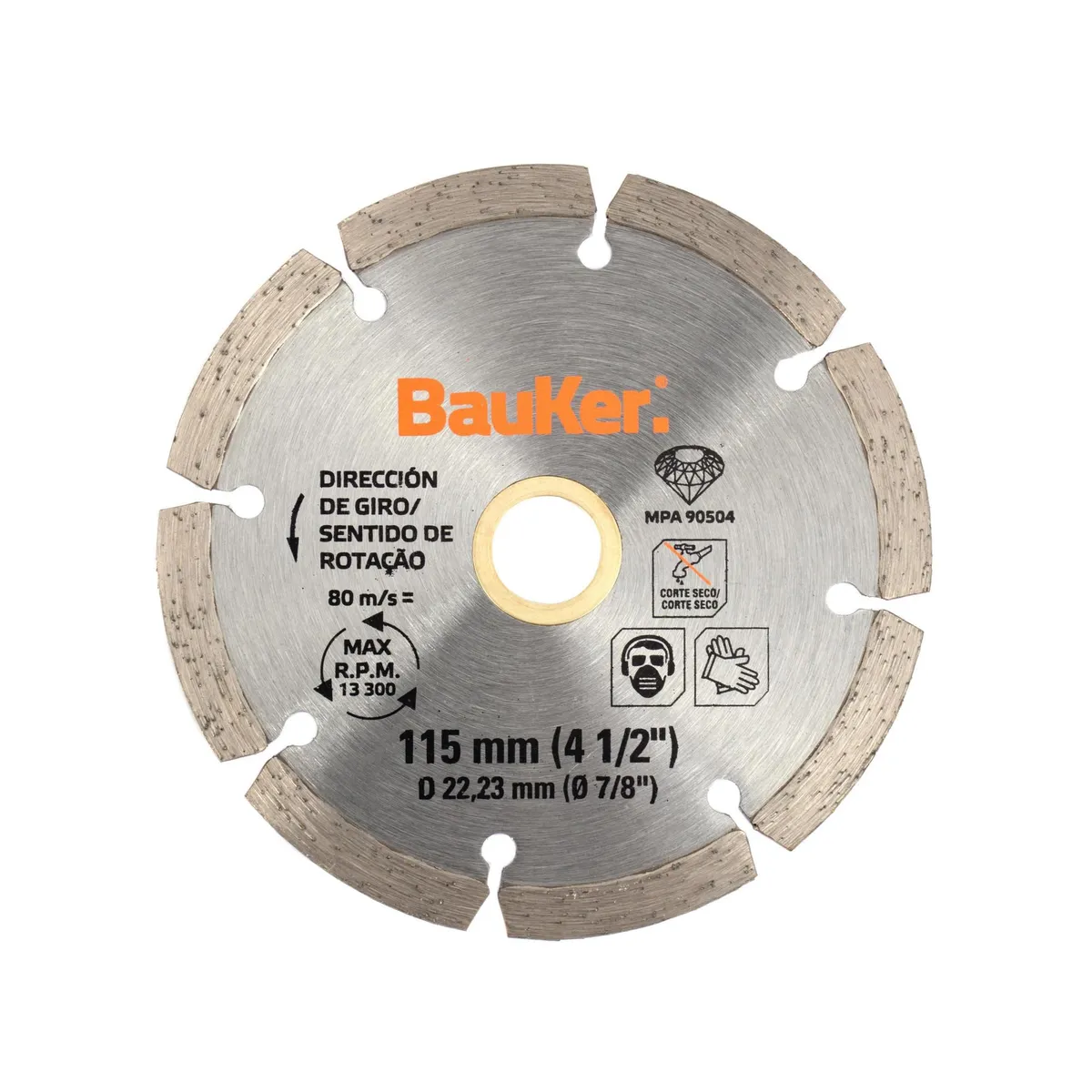 BAUKER - Disco Diamantado Segmentado para cerámica 4 1/2" Bauker