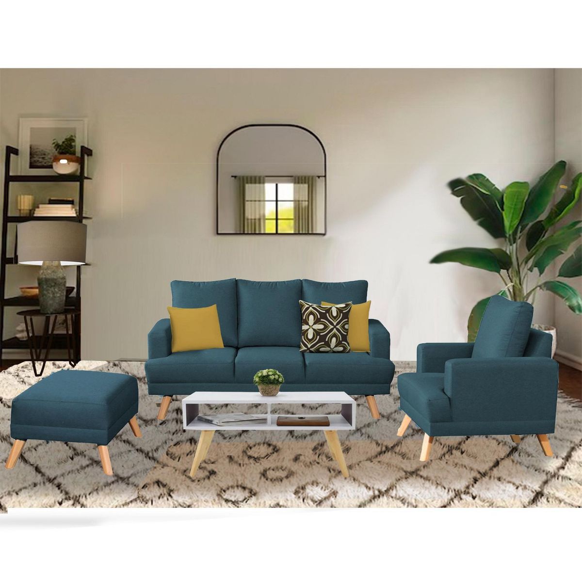 CASA BELLA - Juego de Sala Verona 3-1 + Banqueta Verona