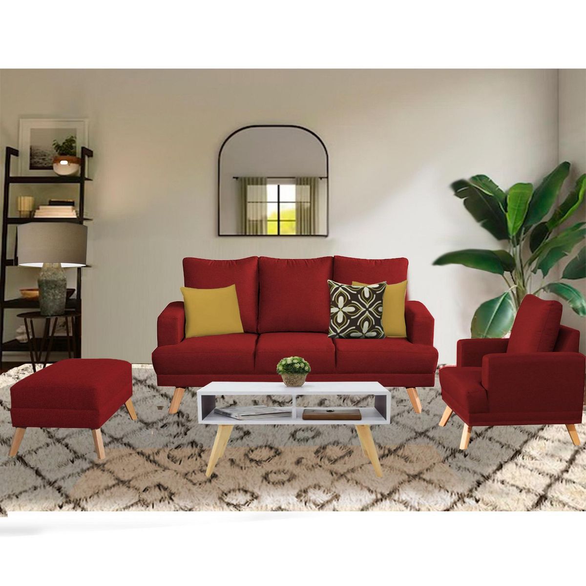 CASA BELLA - Juego de Sala 3-1 + Banqueta Verona