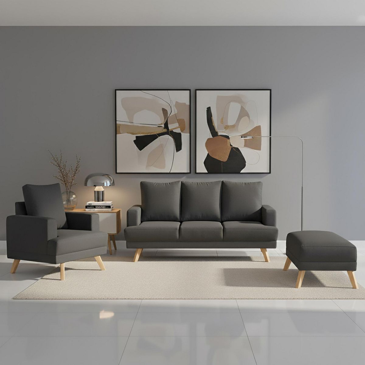 CASA BELLA - Juego de Sala 3-1 + Banqueta Verona