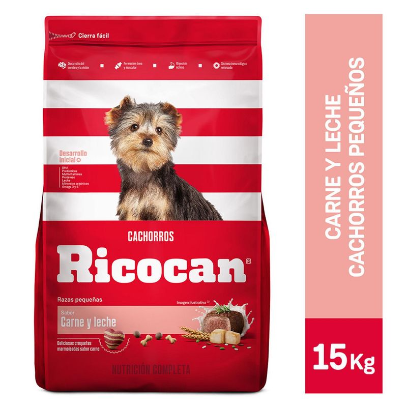 RICOCAN - Ricocan cachorro 15kg de Carne y leche raza pequeña