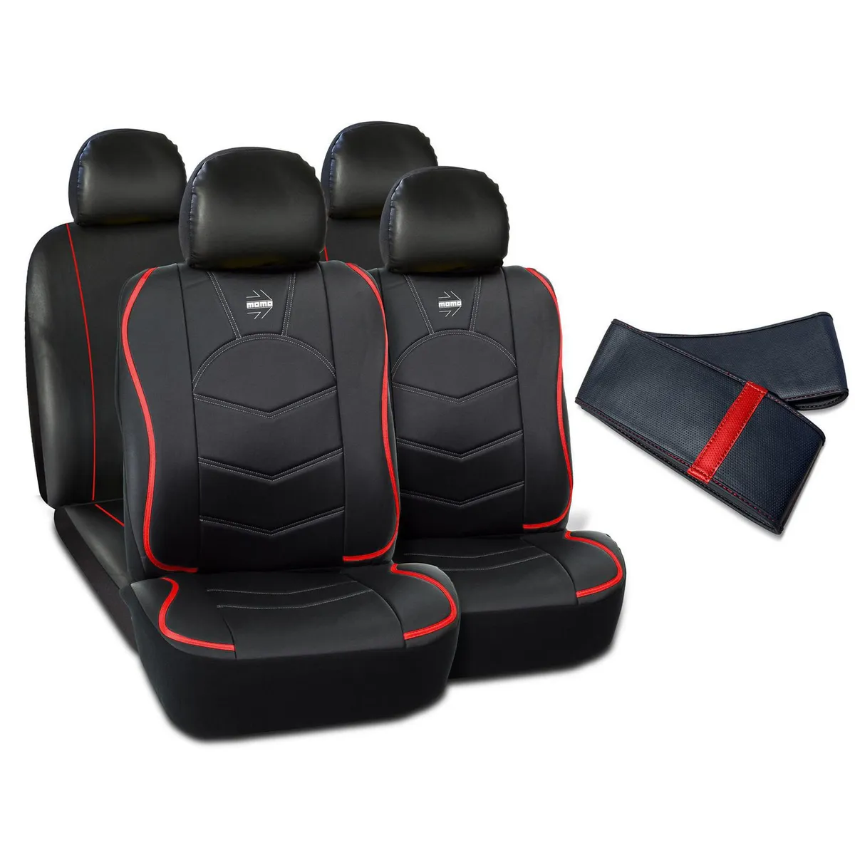 MOMO - Set de Fundas para Asiento de Autos PVC 10 Piezas + Cubrevolante