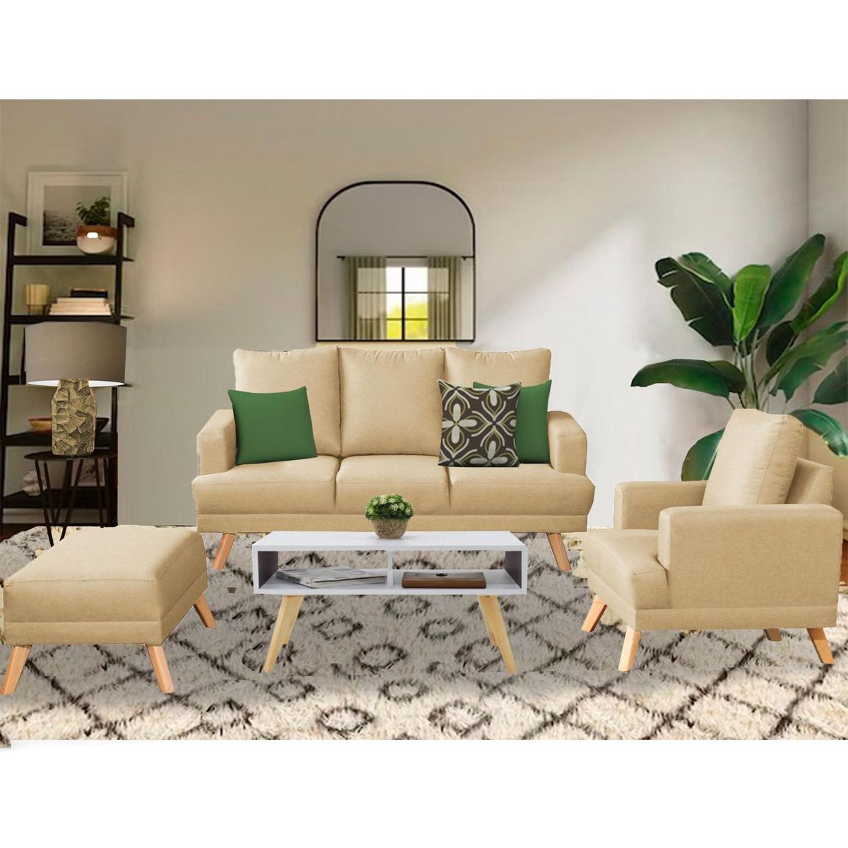 CASA BELLA - Juego de Sala 3-1 + Banqueta Verona