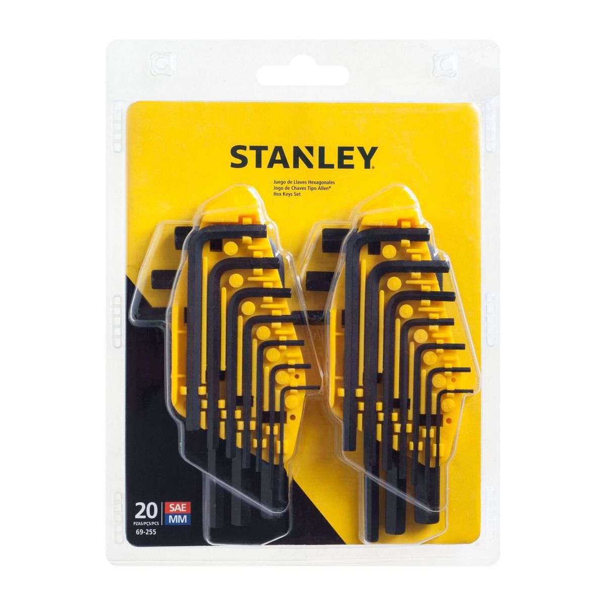 STANLEY - Juego Completo de Llaves Hexagonales 20 piezas MM/SAE