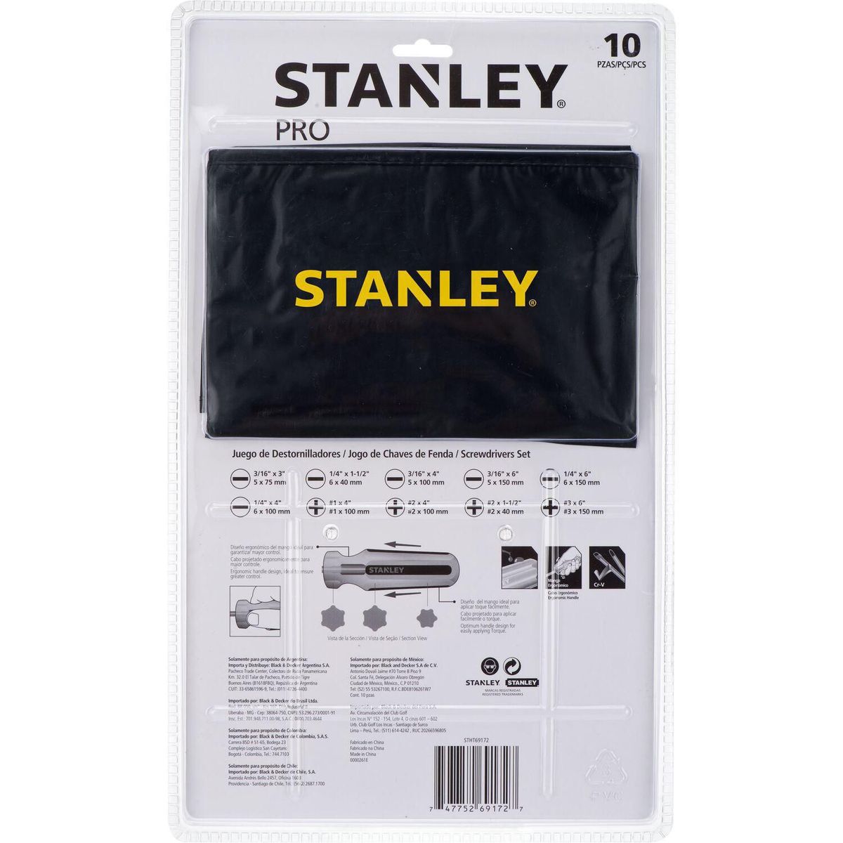 STANLEY - Juego de 10 Destornilladores Pro