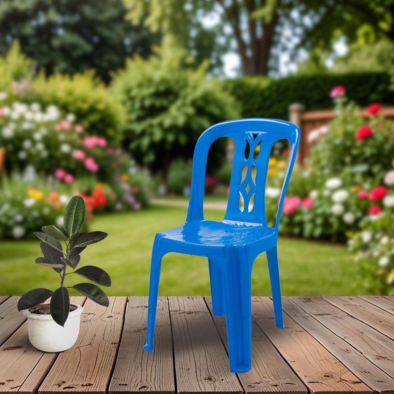 REYPLAST - Silla Moderna Tulipán Azul para Terraza 82.4x41.5x53.6 cm