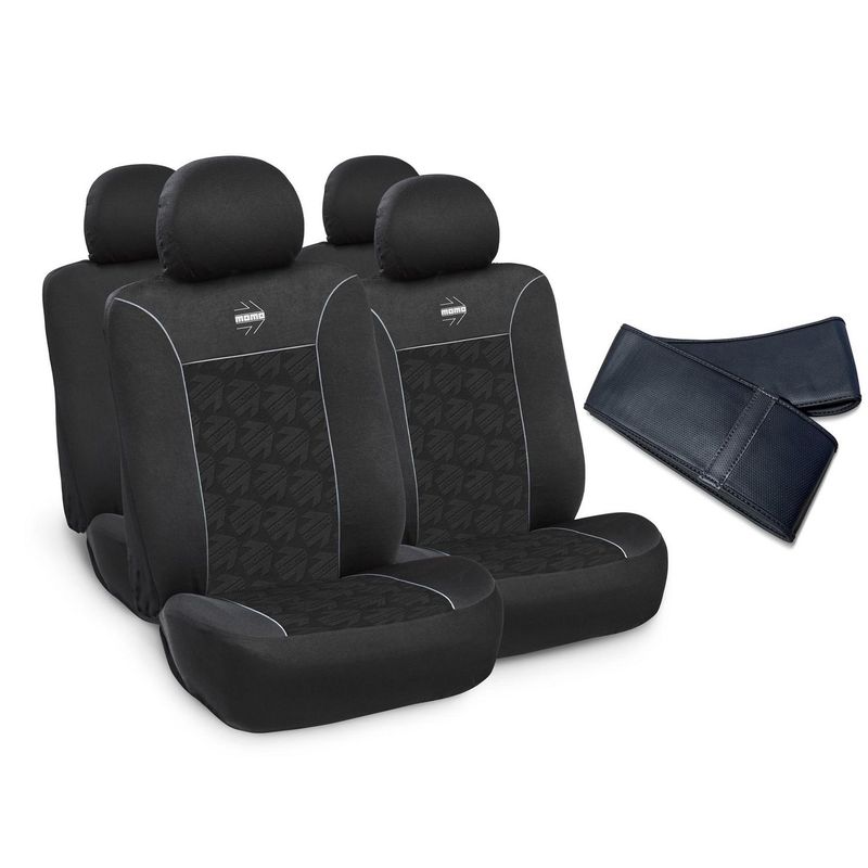 MOMO - Set de Fundas para Asiento de Autos de Tela 10 Piezas + Cubrevolante