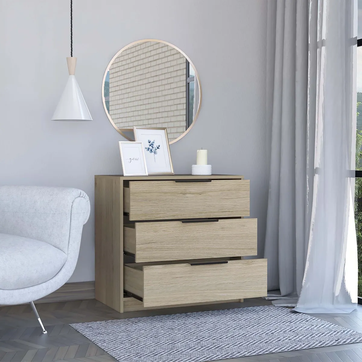 TUHOME - Cómoda 3 Cajones Kaia