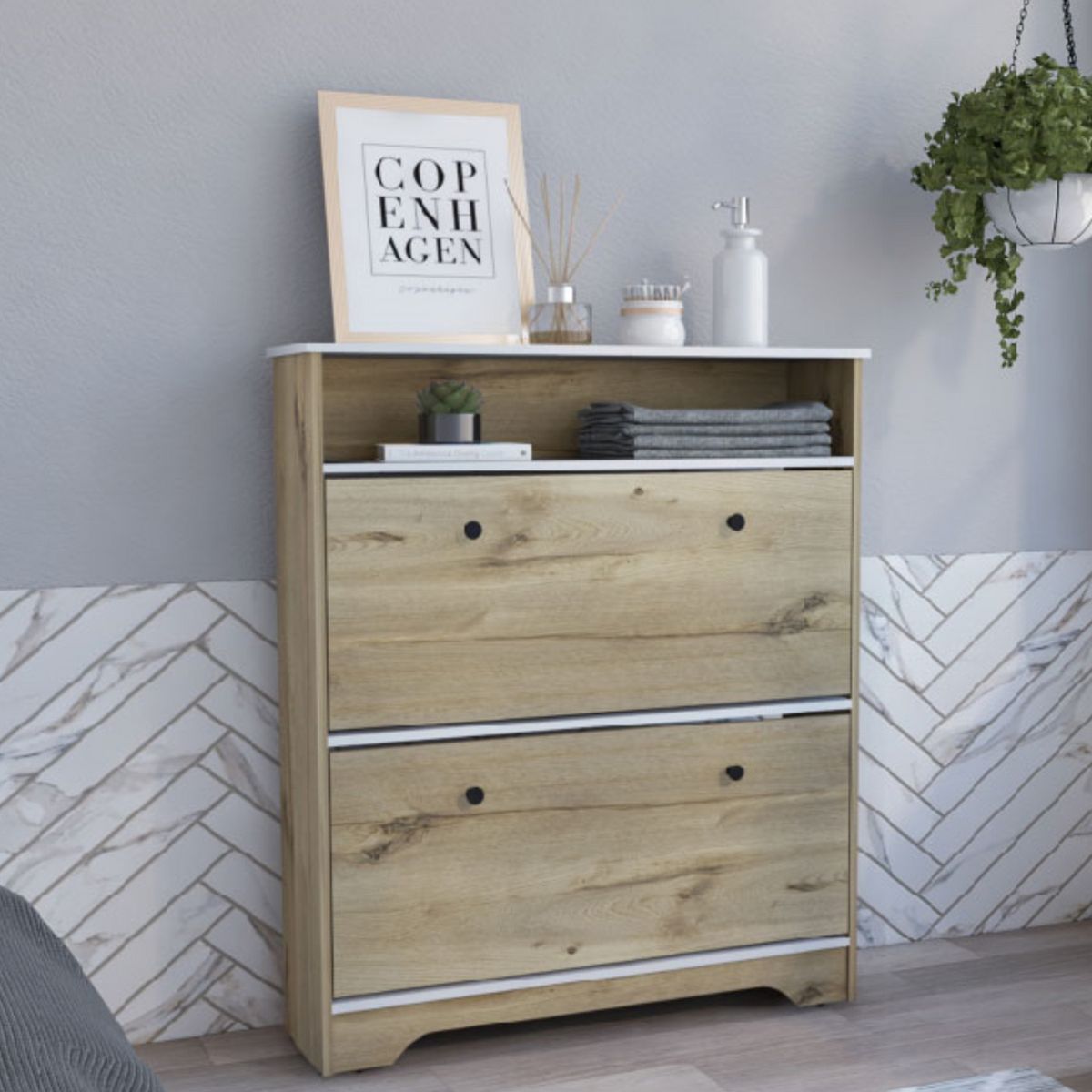 TUHOME - Cómoda Zapatera 2 Niveles Z-100