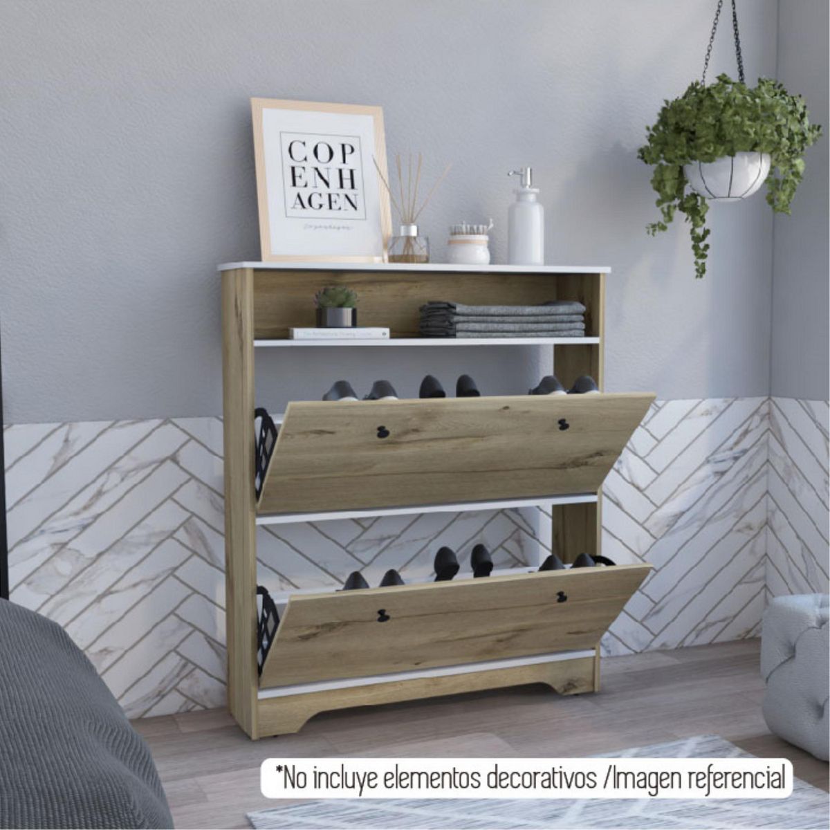 TUHOME - Cómoda Zapatera 2 Niveles Z-100