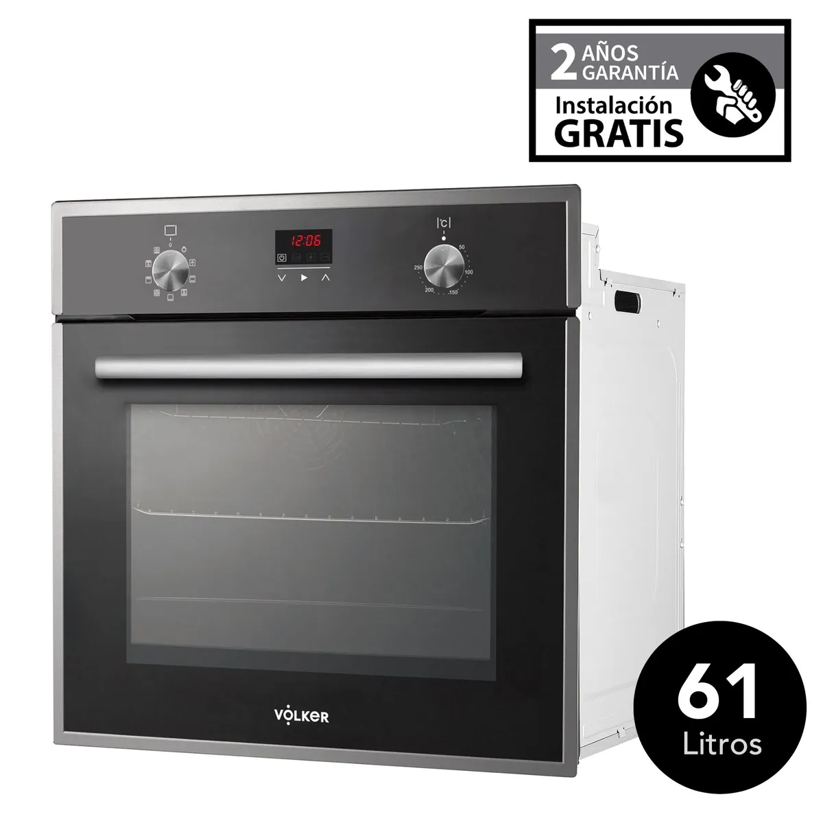 VOLKER - Horno Empotrable Volker Eléctrico 65 Lt MEM619 Negro