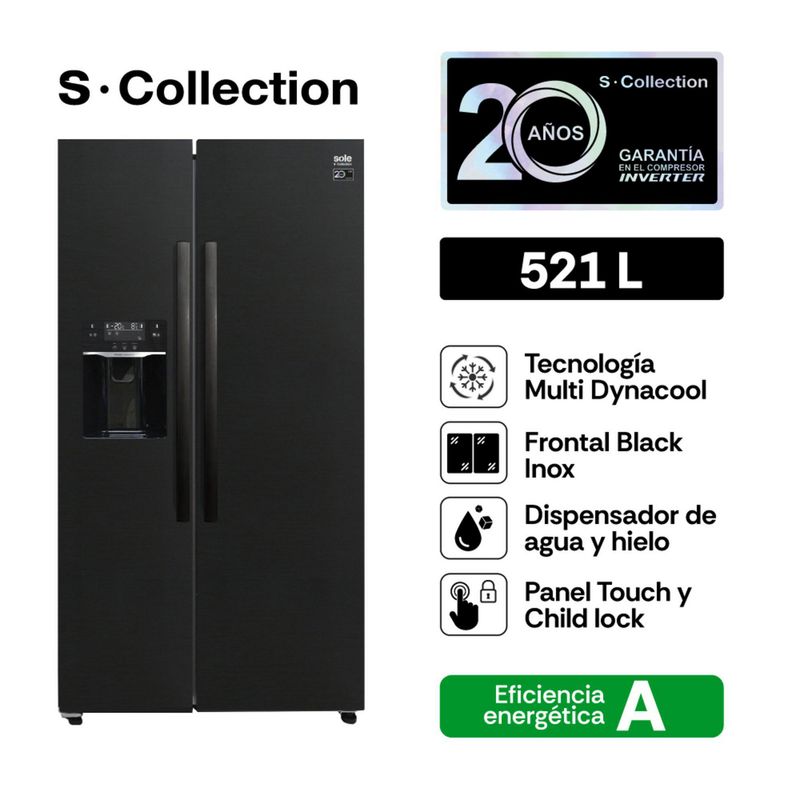  - Refrigeradora Sole Solref513Blkin 513 L