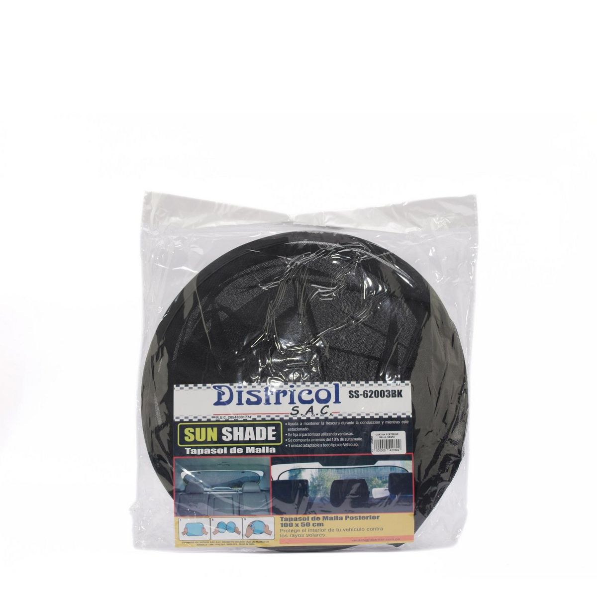 DISTRICOL - Tapasol para Auto Posterior Malla Negro