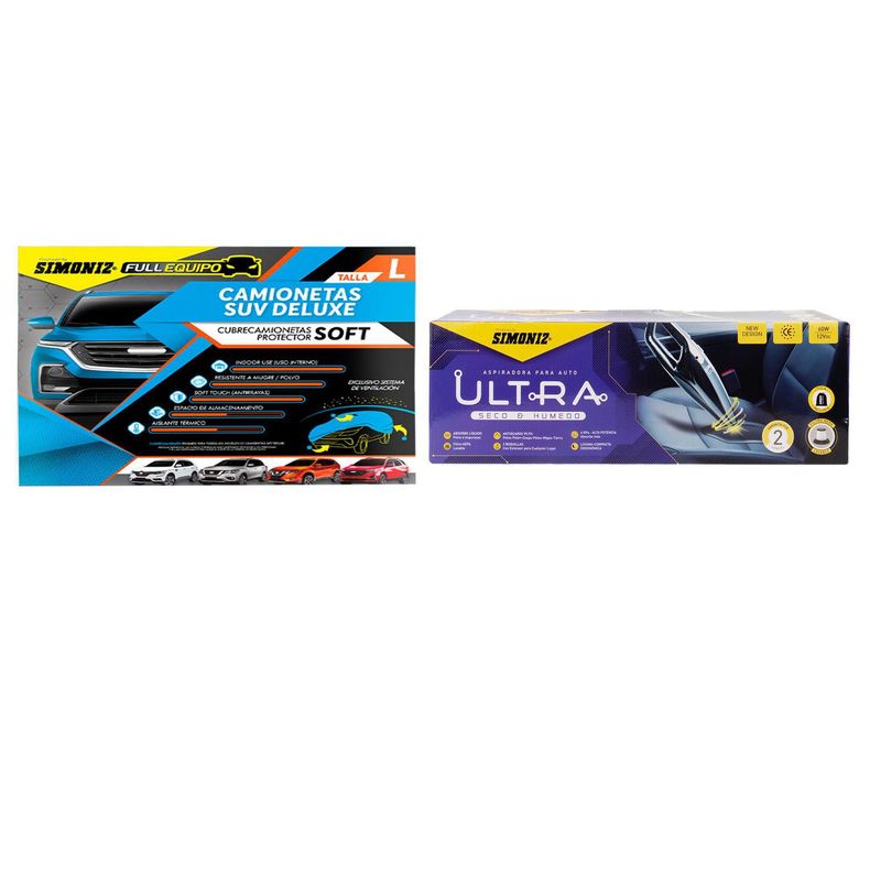 SIMONIZ - Cobertor Funda Para Camioneta Soft Cover T-L + Aspiradora Ultra