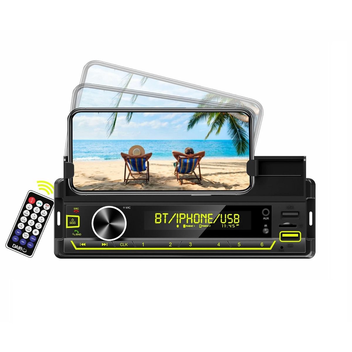 DAIRU - Autoradio Dairu USB/BT con Soporte DL-1500SM