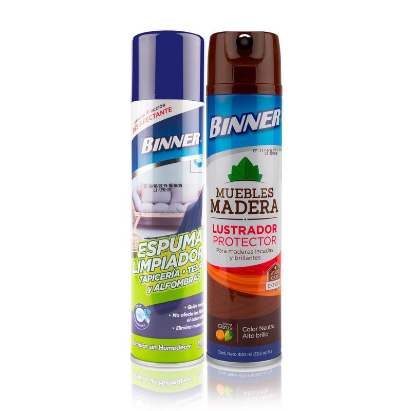 BINNER - Pack limpieza de muebles y tapices 400ML