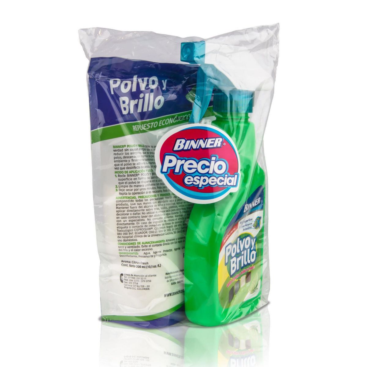 BINNER - Limpiador antibacterial Antipolvo y Brillo 300ML