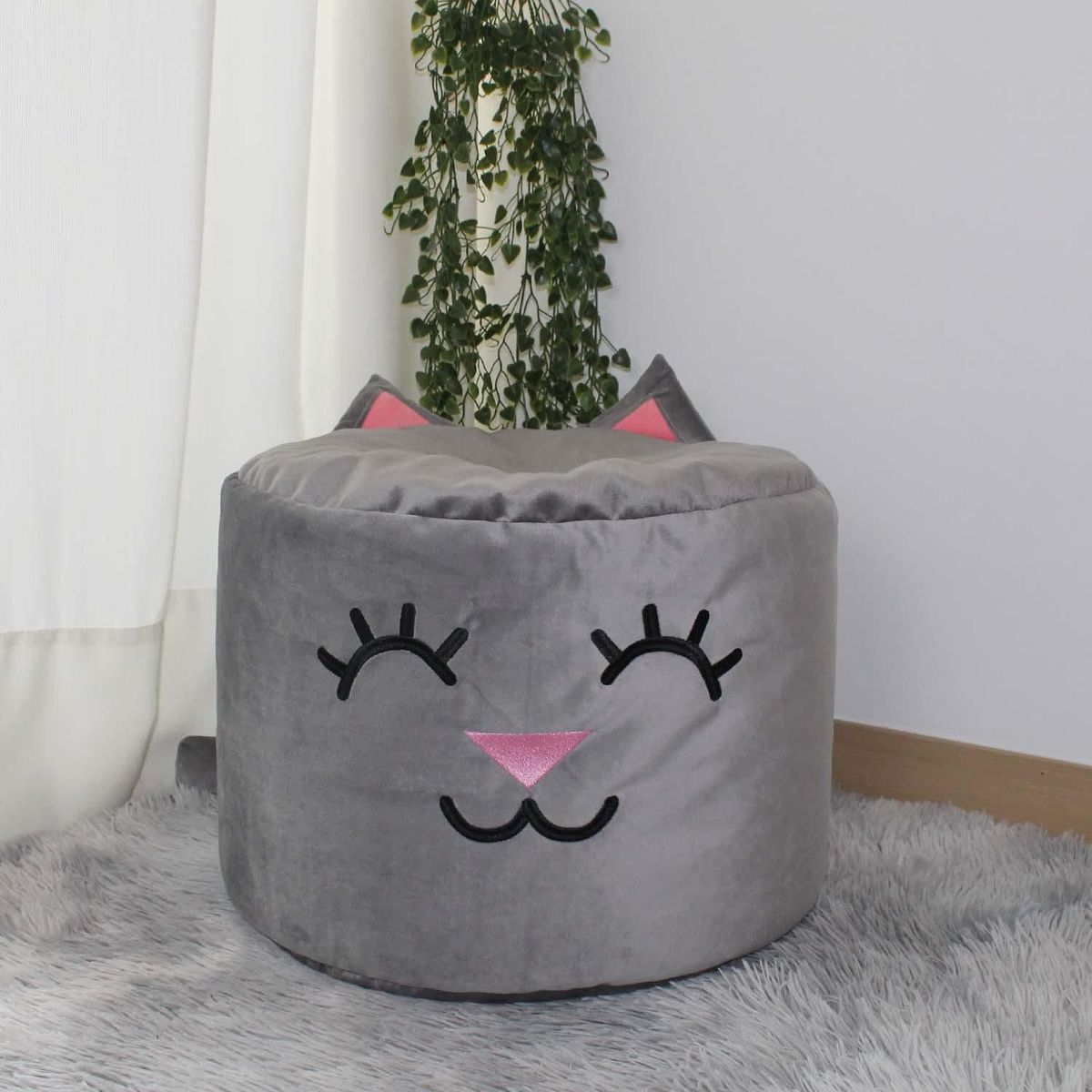 TACATACAPUFFS - Puff Terciopelo Kitty Plomo