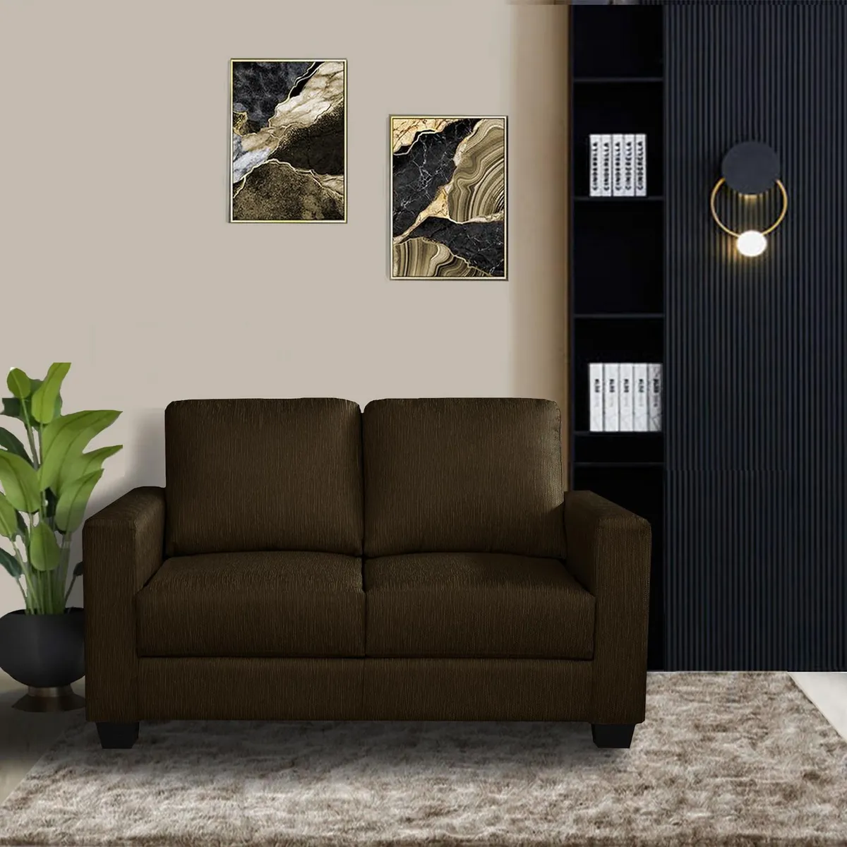 CASA BELLA - Sofá 2 Cuerpos Milán Marrón