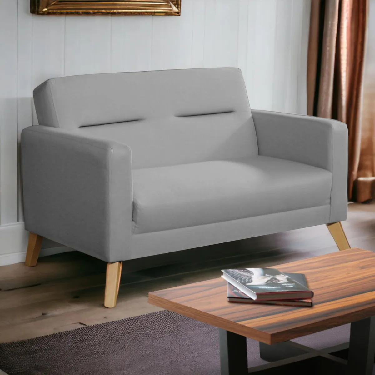 CASA BELLA - Sofá 2 Cuerpos Bolzano Gris