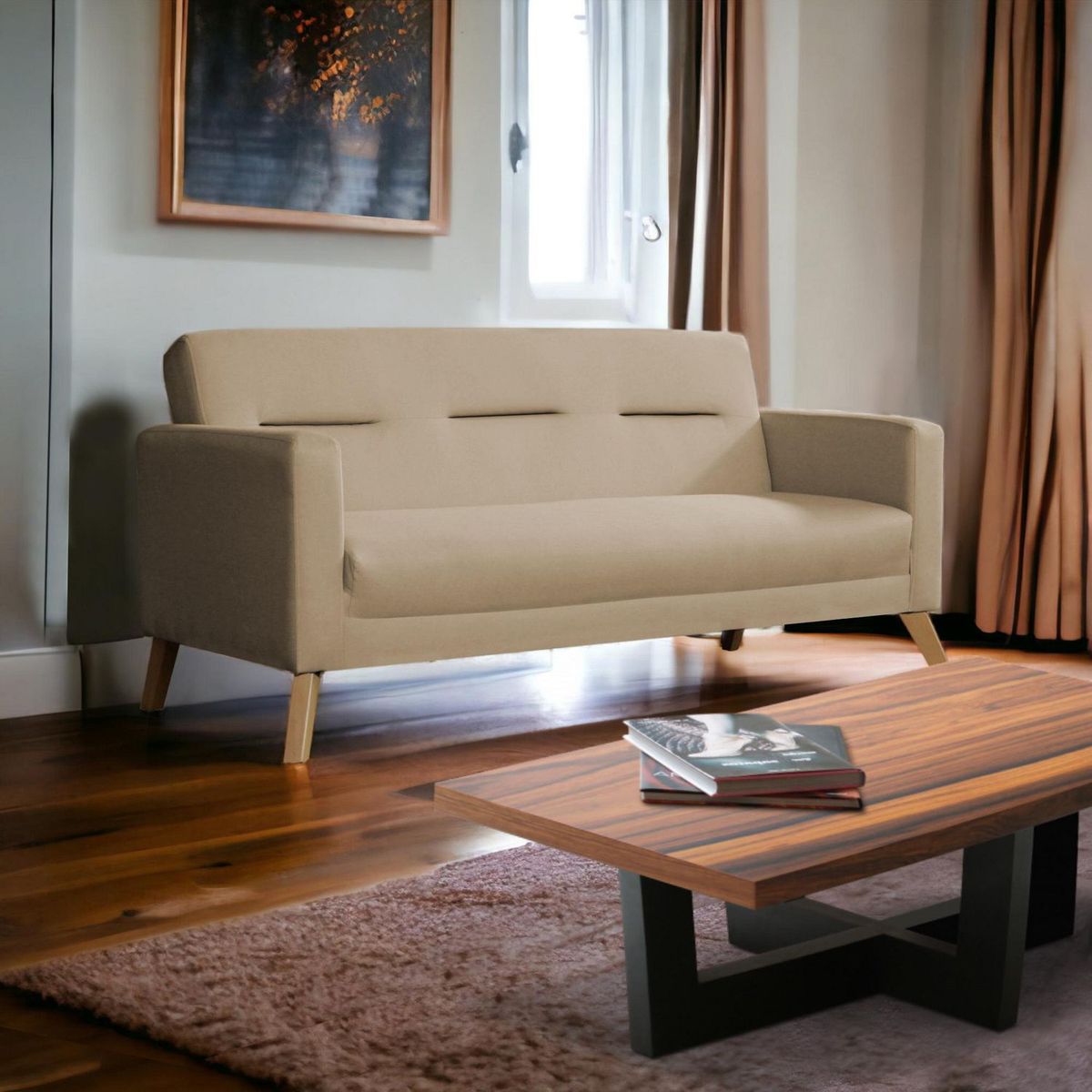 CASA BELLA - Sofá 3 Cuerpos Bolzano Beige