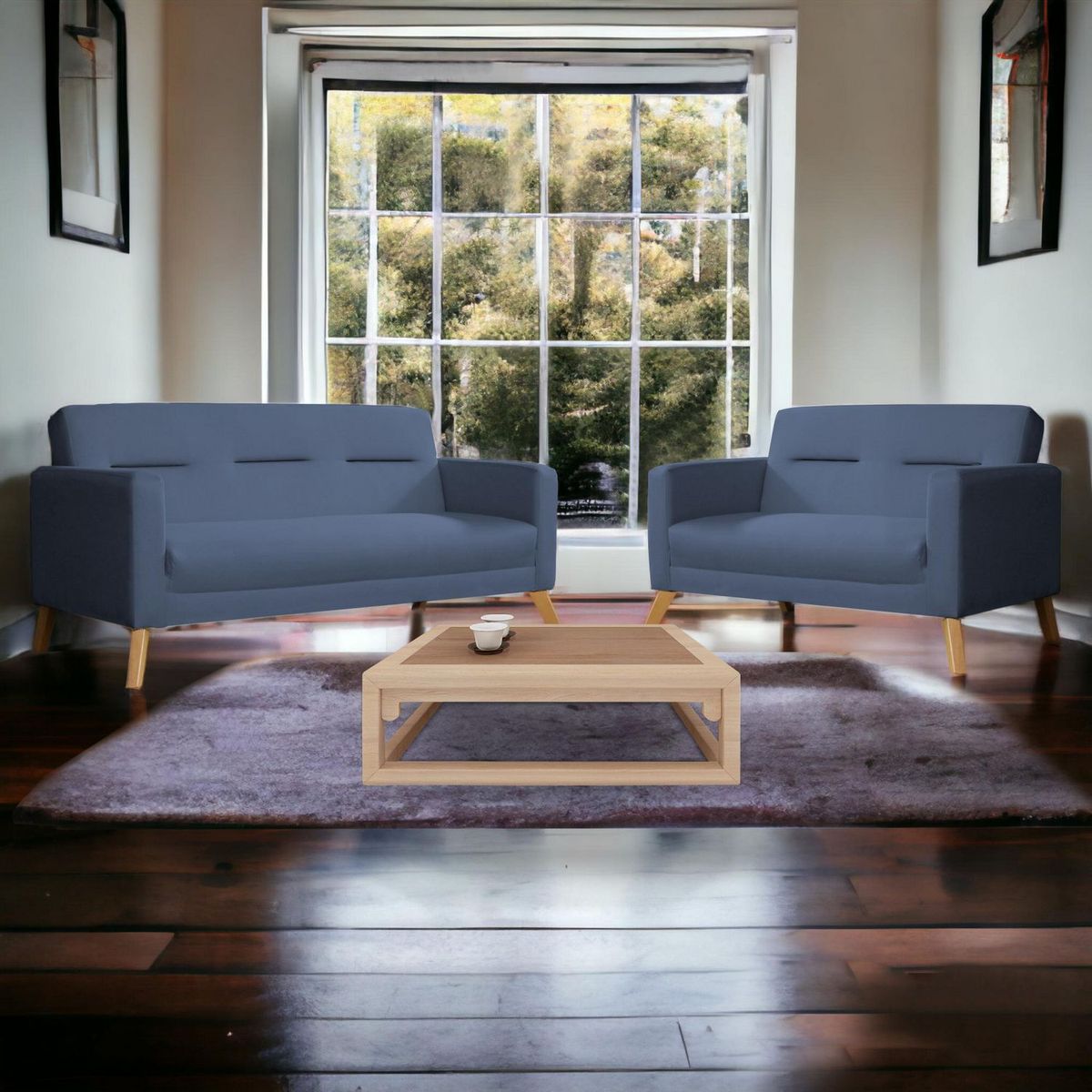 CASA BELLA - Juego de Sala 3-2 Cuerpos Bolzano Acero