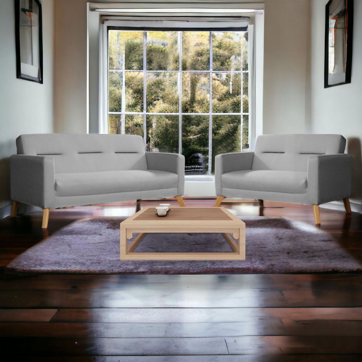 CASA BELLA - Juego de Sala 3-2 Cuerpos Bolzano Gris