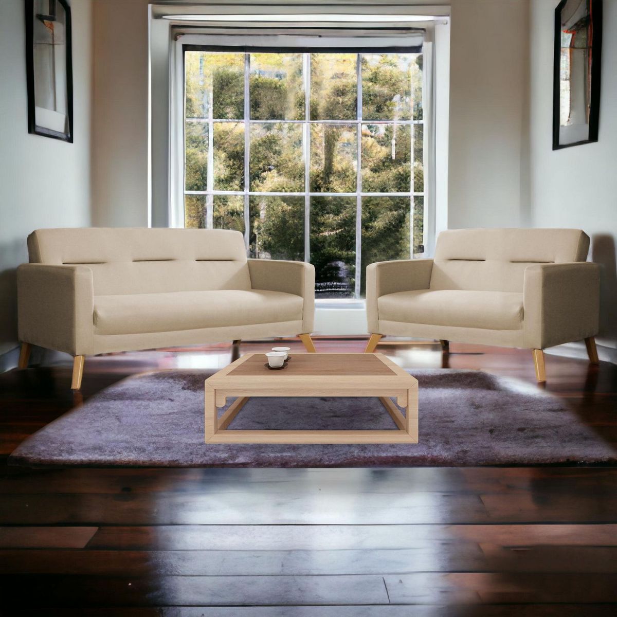 CASA BELLA - Juego de Sala 3-2 Cuerpos Bolzano Beige