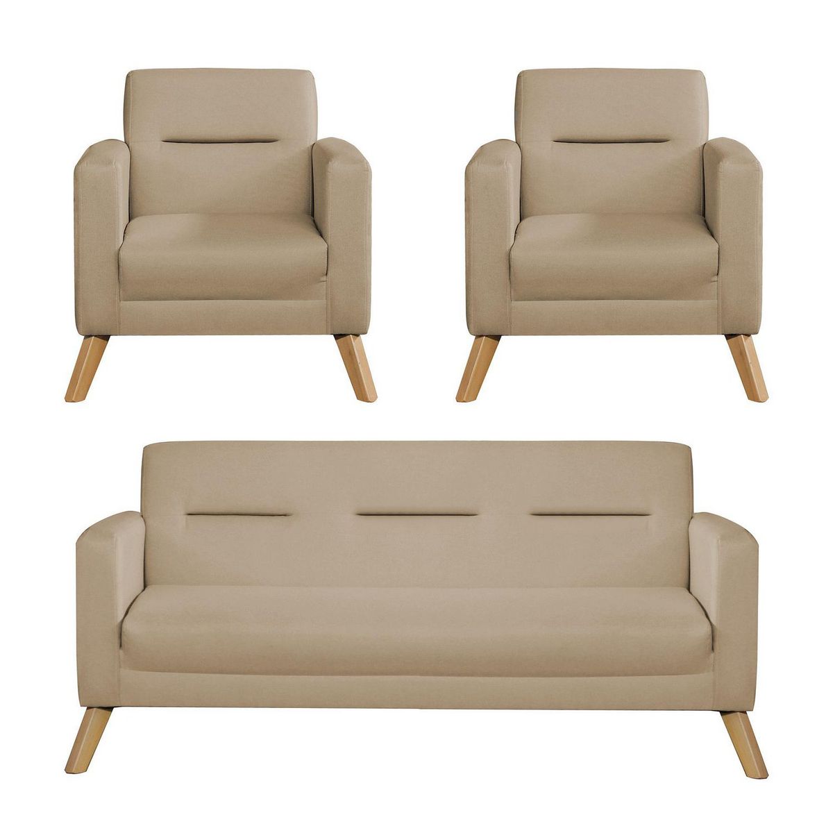 CASA BELLA - Juego de Sala 3-1-1 Cuerpos Bolzano Beige