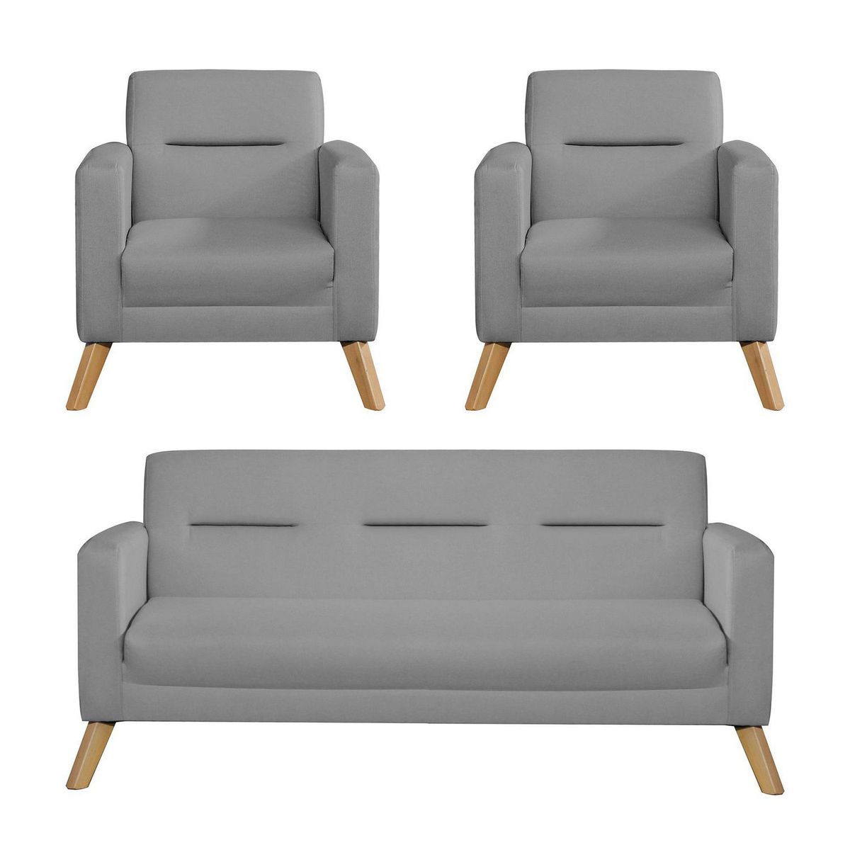 CASA BELLA - Juego de Sala 3-1-1 Cuerpos Bolzano Gris