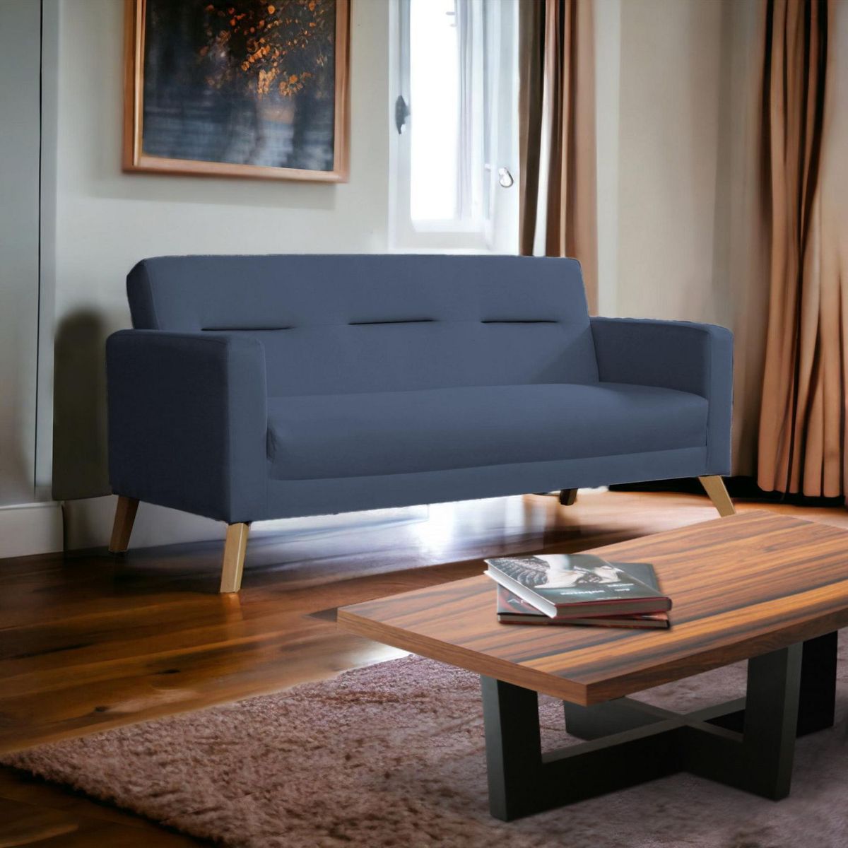 CASA BELLA - Sofá 3 Cuerpos Bolzano Acero