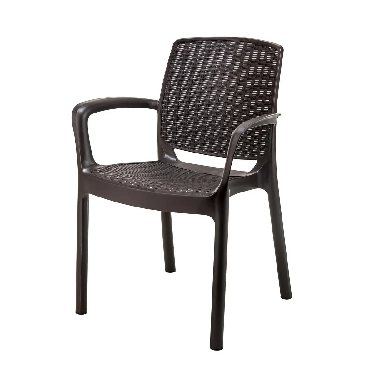 REYPLAST - Silla de Plástico Dubai Marrón con Brazos