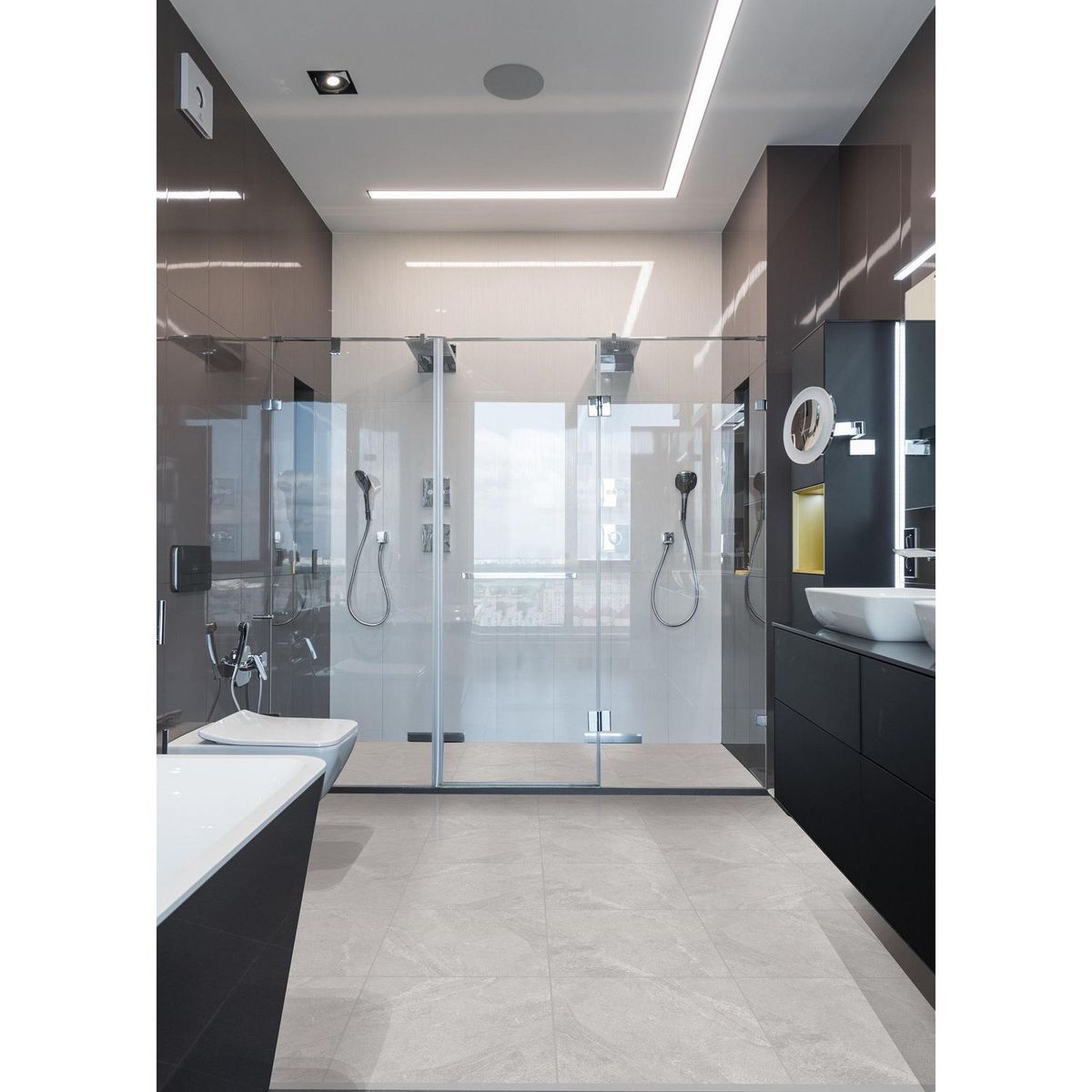 SCOP - Cerámica Gris 45x45 Marmoladas Brillante 2.08 m2