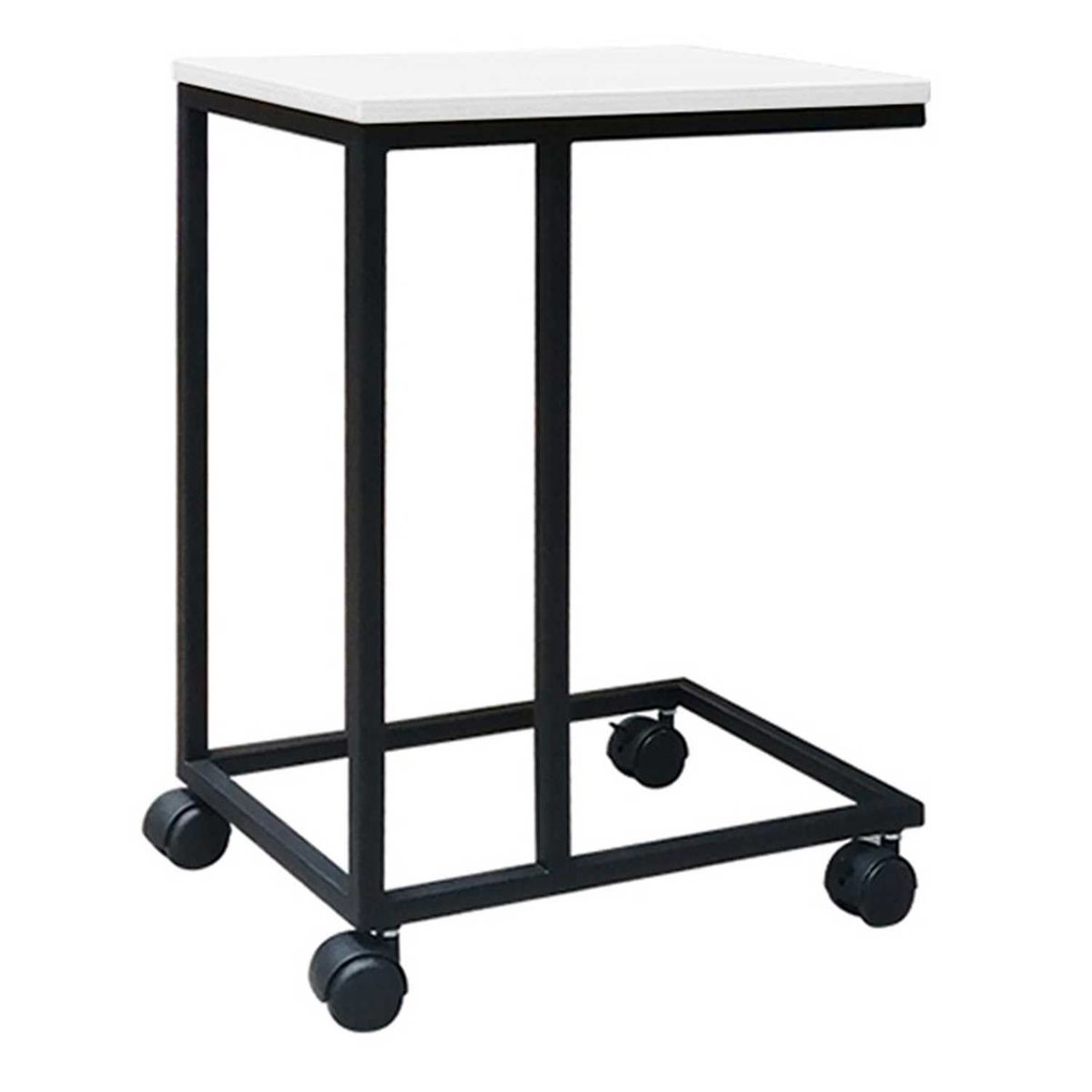 ZIYAZ - Muebles Auxiliar con Garrucha Blanco/Negro