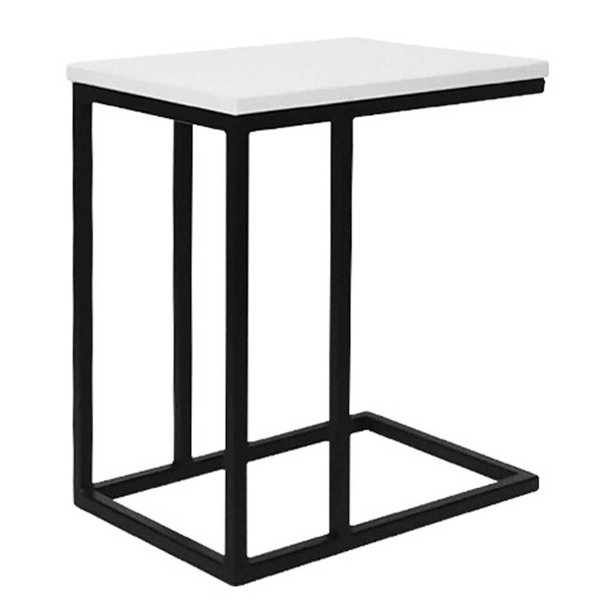 ZIYAZ - Mesa Auxiliar Tipo C Blanco/Negro