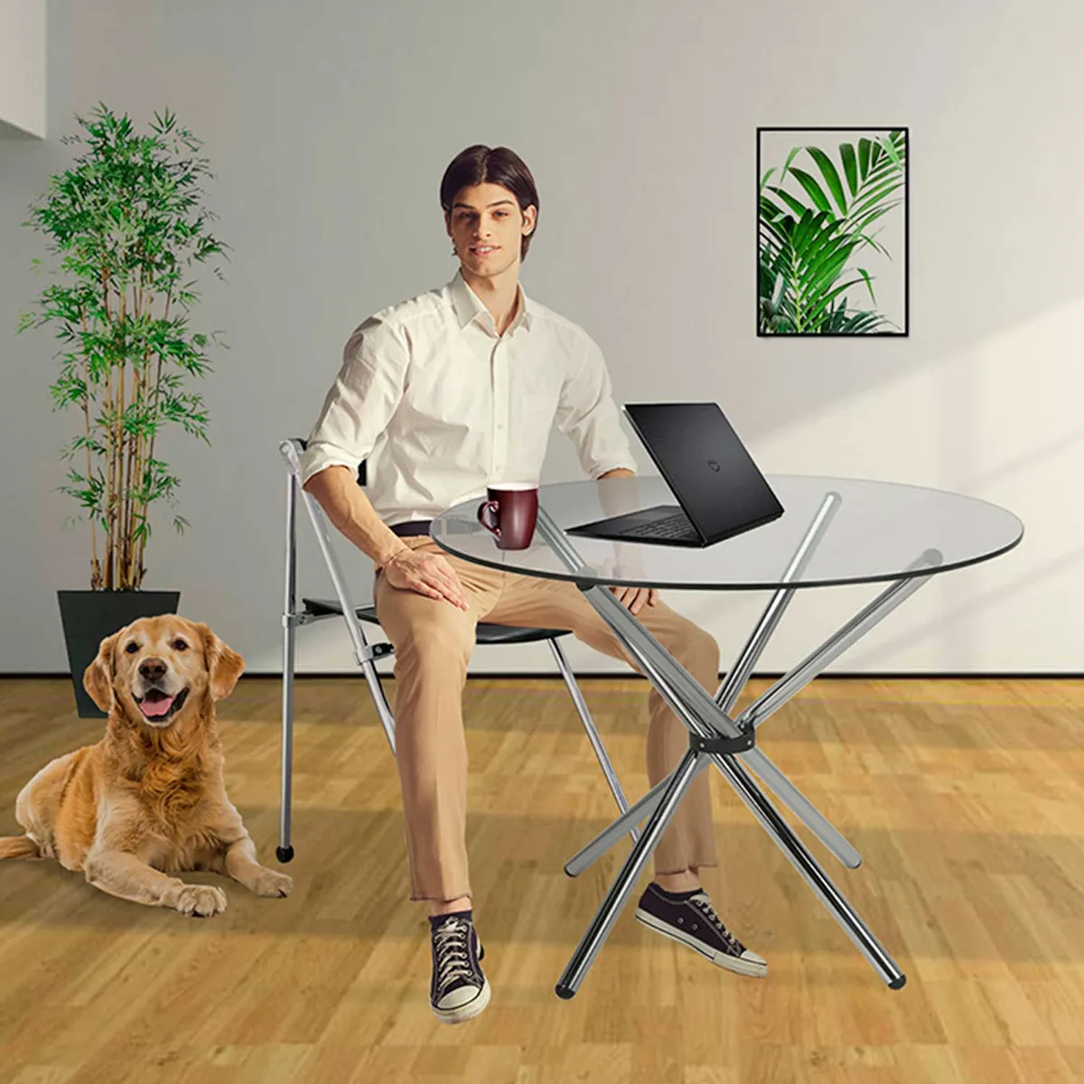 ZIYAZ - Mesa de Comedor Vidrio Rauny