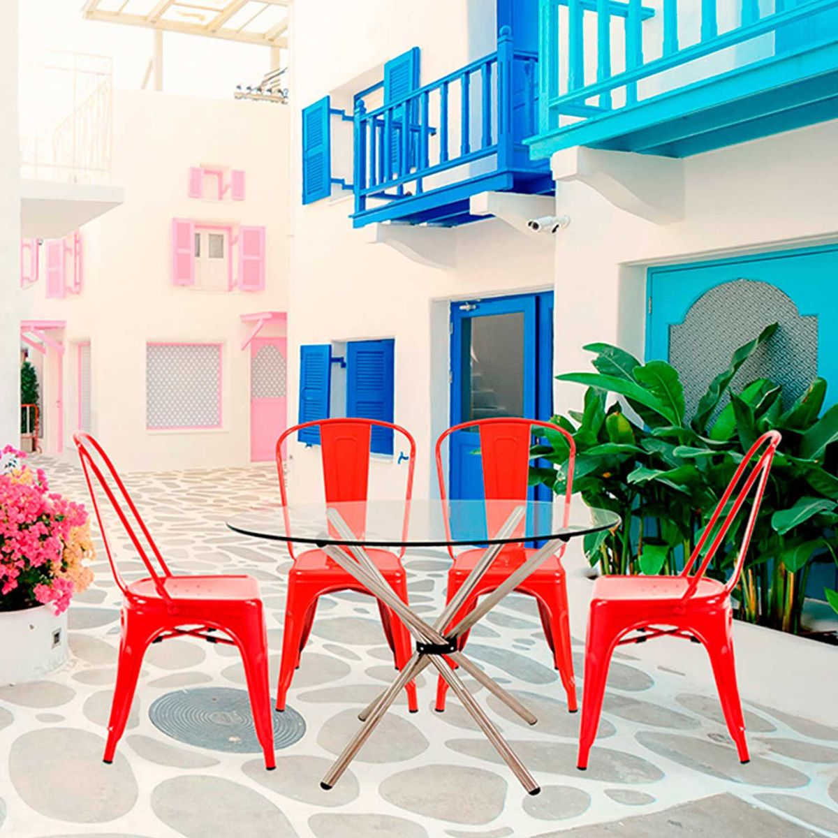 ZIYAZ - Mesa de Comedor Vidrio Rauny