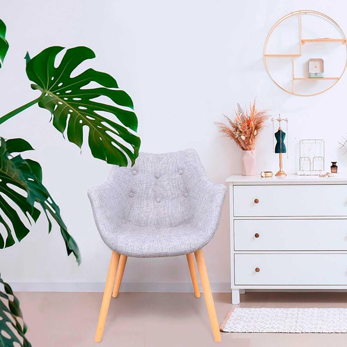 ZIYAZ - Silla de Comedor Arianne Gris