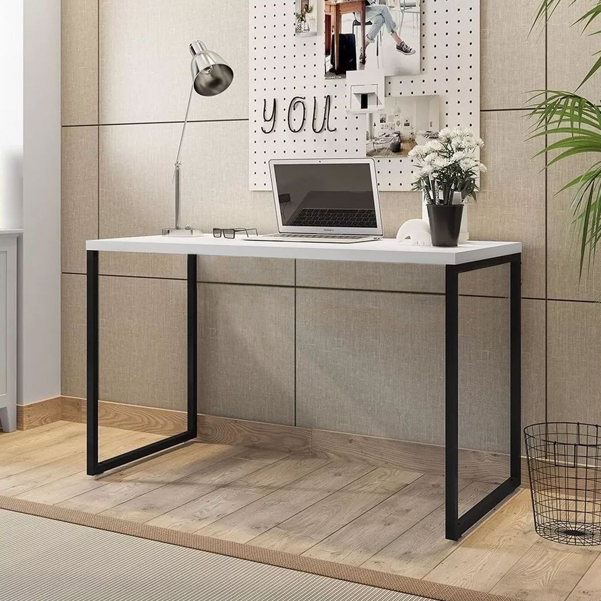 ZIYAZ - Escritorio OH Blanco/Negro 90x50cm