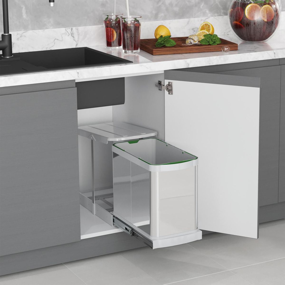  - Cubo para Basura 24Lt Acero Inox