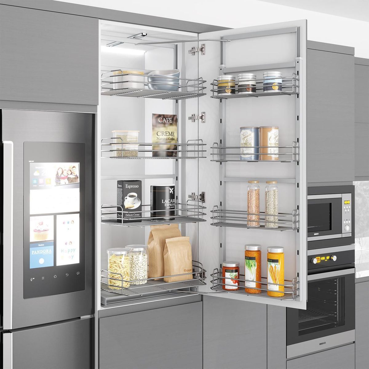  - Alacena Doble de 4 Divisiones Cromado