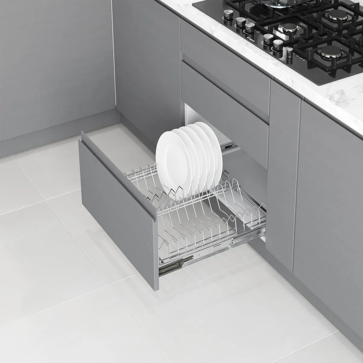  - Canasta Extendible para Porta Plato Cromado