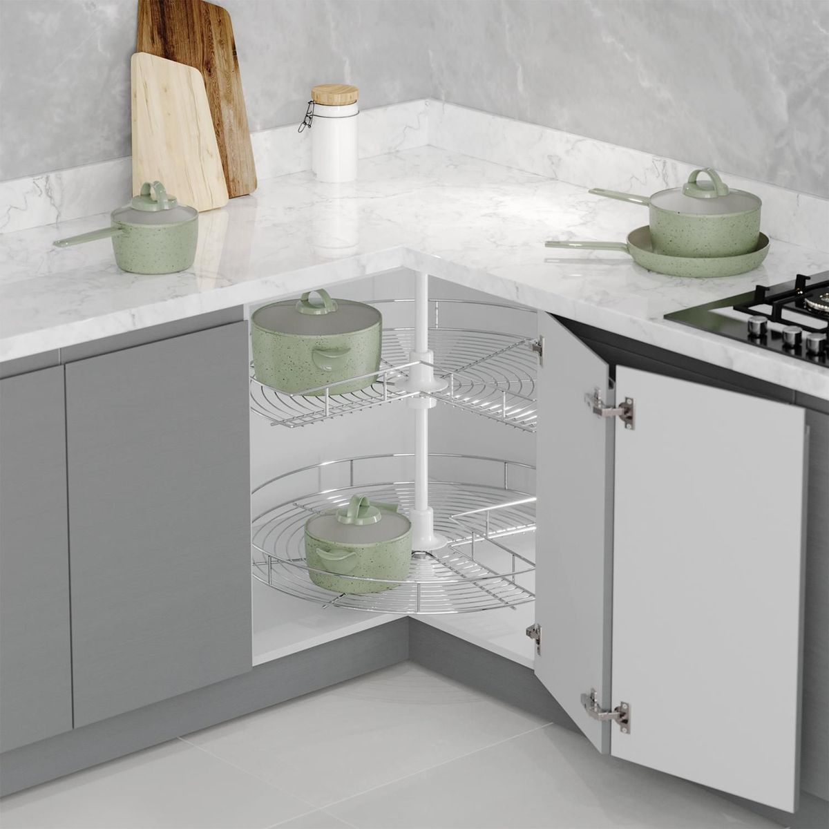  - Gabinete para Cocina Giratorio Cromado