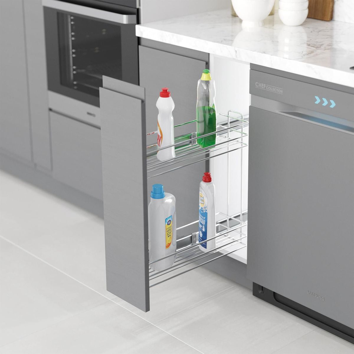  - Condimentero Extraible 2 Divisiones Cromado