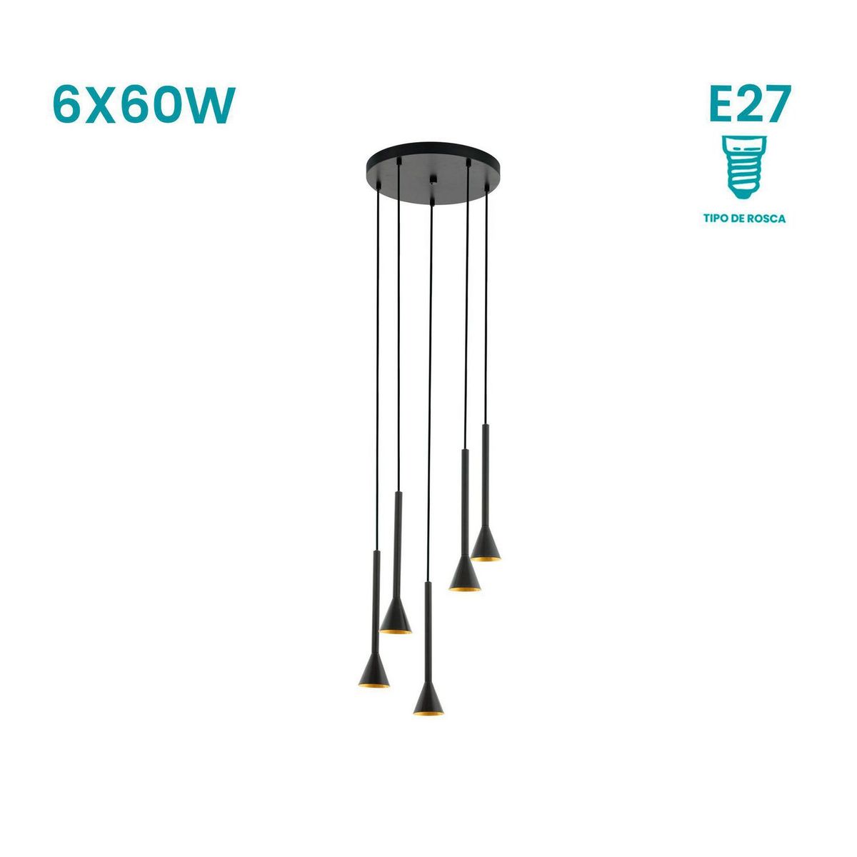 EGLO - Lámpara Colgante Cortaderas 5L GU10 Eglo