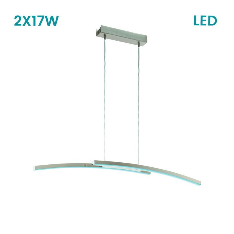 EGLO - Lámpara Colgante LED Fraioli-C 2L Eglo Gris/Plata