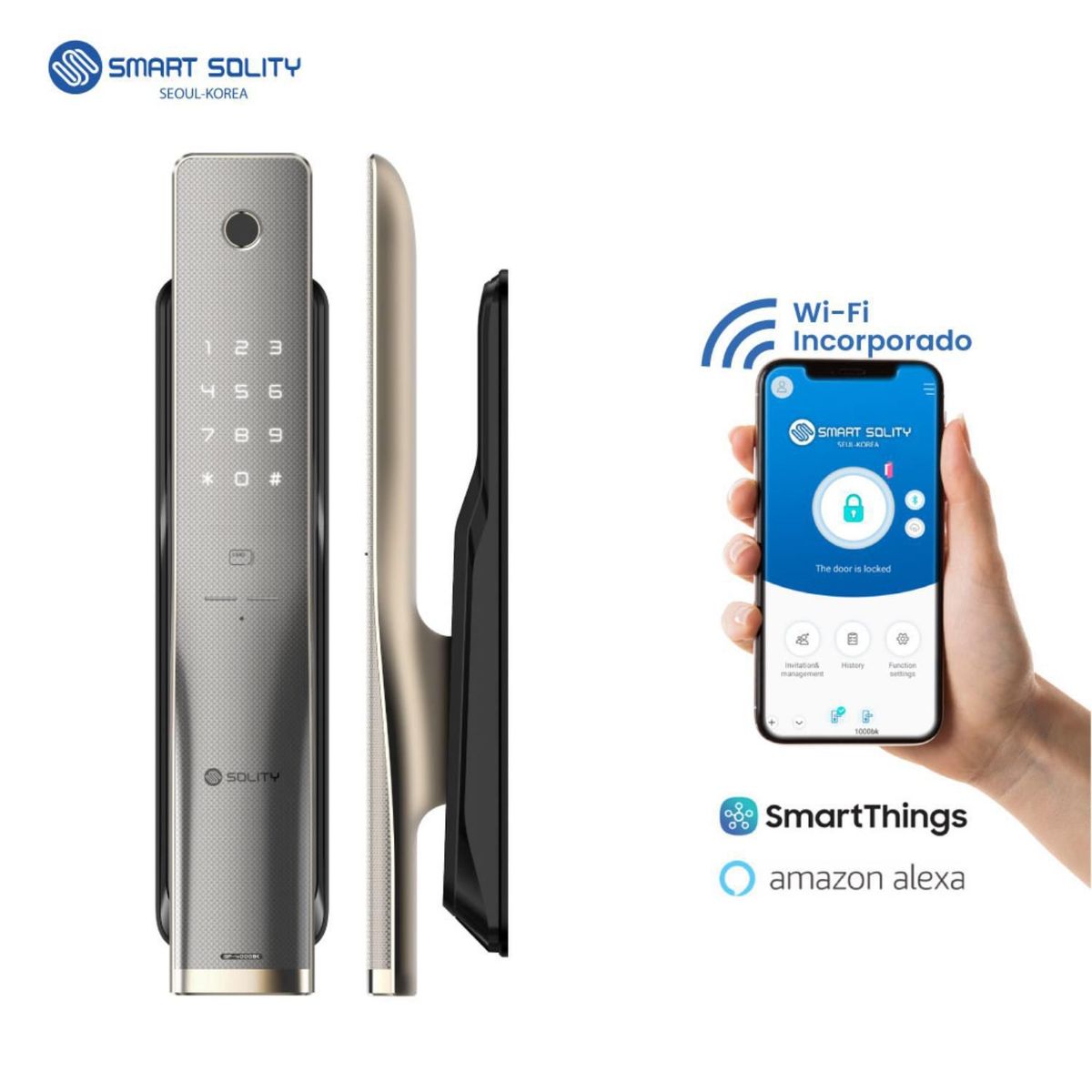 SMART SOLITY - Cerradura Inteligente Smart Solity 4000BK