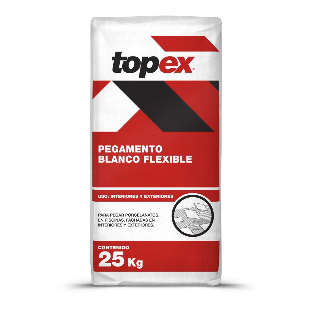 TOPEX - Pegamento para Porcelanatos Topex Blanco Flexible 25kg