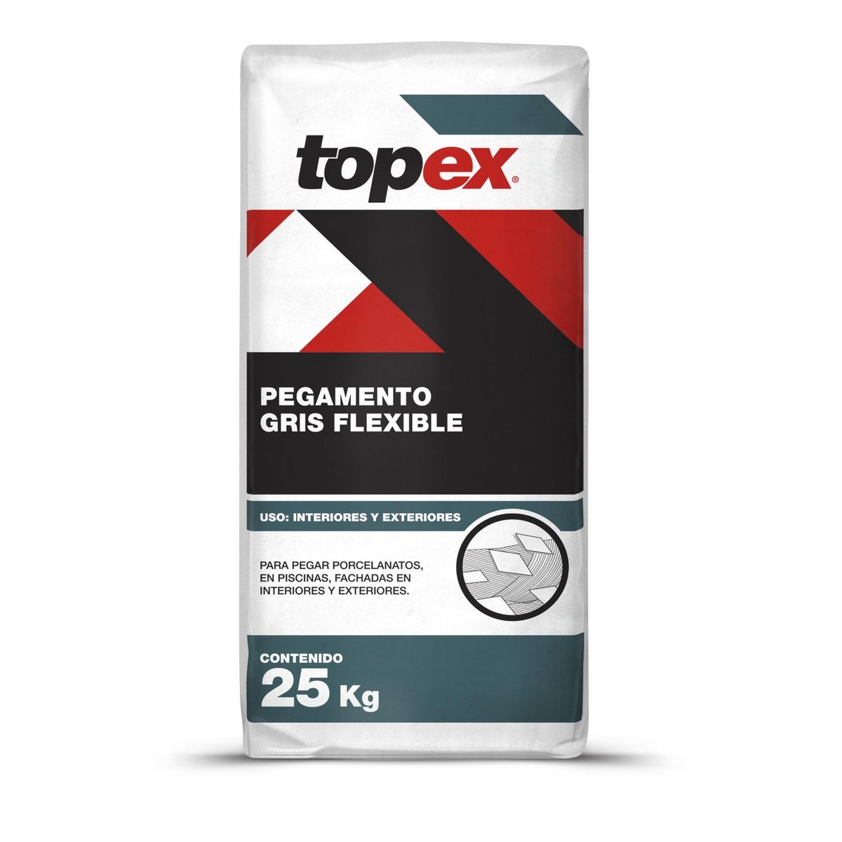 TOPEX - Pegamento para Porcelanatos Topex Gris Flexible 25kg