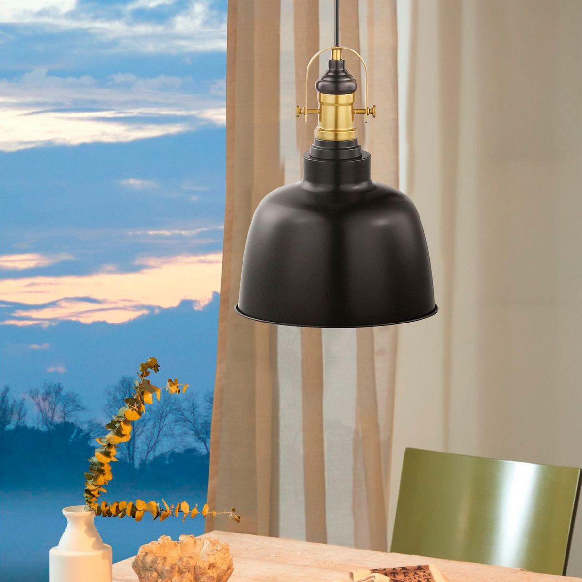 EGLO - Lámpara Colgante Gilwell 1L E27 Eglo Negro